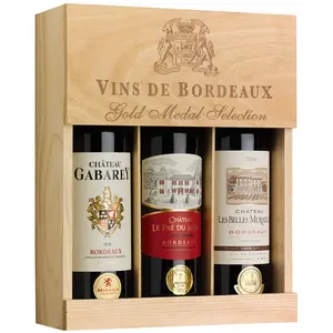 Pemegang botol kayu dekoratif kustom kotak kemasan botol anggur casing pembawa kotak hadiah penyimpanan kayu dengan jendela tampilan