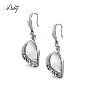 Pendientes Largos con Piedra Lunar Hipoalergénicos y Libres de Níquel para Mujer, Joyería <span class=keywords><strong>Destiny</strong></span> - Product Image 3