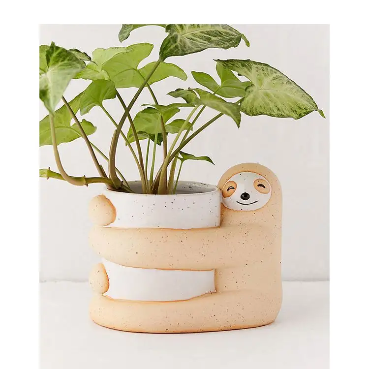 GH Sloth-shaped porcelain flowerpots Urban Outfitters nordic wind cute blame home green plant meat pot