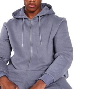 Sudadera con capucha para hombre, con cremallera personalizada, informal, pantalones cortos para correr, color gris, 2021 - Product Image 4