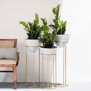 High Quality Set of 3 Metal Planters <b>Pots</b> <b>Stand</b> for Home and Garden Use Black <b>Pot</b> and Golden <b>Stand</b> High Quality Planters - Product Image 5