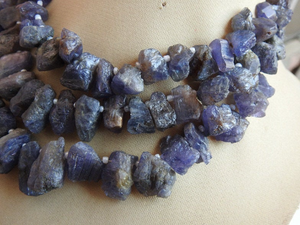 Pepitas de briolette azules de losa rugosa Natural de tanzanita, 10 pulgadas de largo, 15-8MM, minerales crudos sueltos aproximados para la fabricación de joyas - Product Image 3