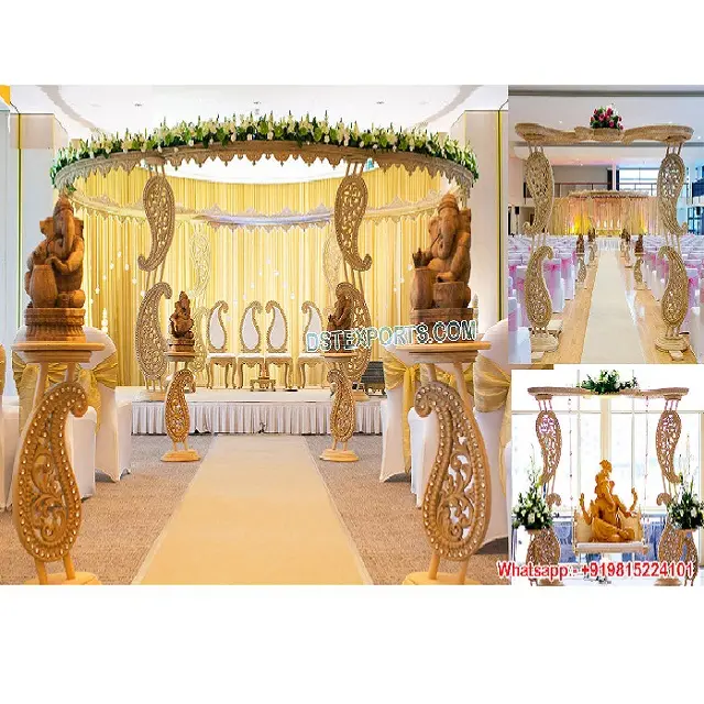 Mandap de boda de madera de diseño Paisley, accesorio perfecto para boda, nuevo diseño