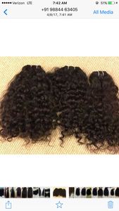 100% High Quality Curly Remy Hair Extensions Indian Raw Virgin Cuticle Aligned Soft Hand Feeling Direct From India Distributors - Product Image 3