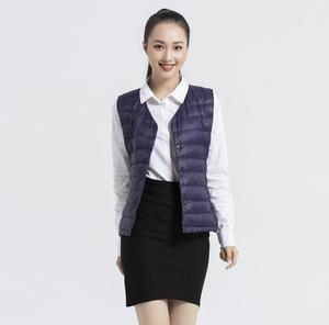 เสื้อกั๊กคอวีสำหรับผู้หญิง,เสื้อกั๊กดาวน์ไลท์ผลิตในเวียดนาม - Product Image 4