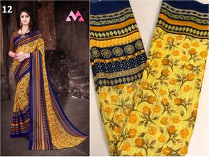 Dernier arrivage Vêtement Imprimé Numérique Travail avec Coton Soie Saree Couleur Jaune Femmes Indiennes Vêtement Ethnique Meilleur Prix Ethnique - Product Image 2