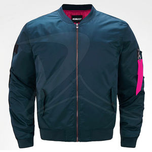 Veste bomber coupe slim coupe-vent grande taille pour homme, personnalisable avec logo, en laine et coton, décontractée, lavée, pour l'hiver, vente en gros - Product Image 1