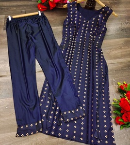 Papel de seda de tafetán para mujer, nuevo diseño, estampado, Kurti y Pent, par para mujer, completamente cosido, listo para usar, Salwar Kameez - Product Image 1