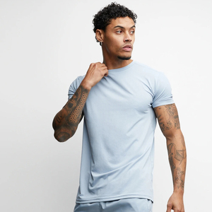 Camiseta de bambú para hombre, ropa deportiva informal para gimnasio, ajustada, personalizable, Dry Fit, camisetas lisas en blanco - Product Image 5