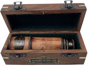 Télescope à main en laiton nautique, chef-d'œuvre des marins maritimes, avec boîte en bois, télescope de pirate, télescope de surveillance, article cadeau - Product Image 6