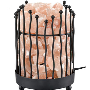 Lampe au sel naturel de l'Himalaya OEM en cristaux sculptés à la main panier à courbes naturelles roses décoration intérieure lampe au sel d'amour de style Feng Shui - Product Image 2