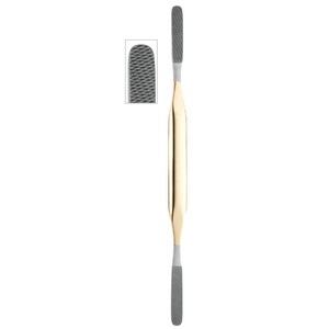 Râpe nasale en diamant noir, 8.5 pouces (21.5cm) avec pointe allemande en carbure de tungstène et poignée revêtue en or, meilleure qualité - Product Image 1