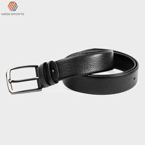 Ceinture Formelle Homme en Cuir Véritable Noir Uni avec Boucle Ardillon en Acier Rectangulaire Monobloc Style Durable - Product Image 3