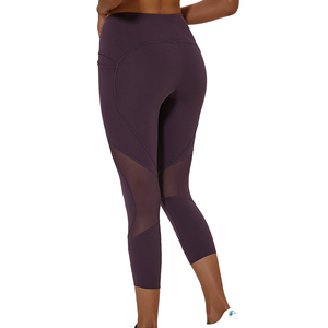 OEM <b>High</b> Waist Women's Yoga Pant Breathable Spandex Woven Knitted Seamless Casual XL <b>Knee</b>-Length Leggings - Product Image 2