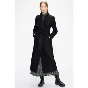 Cappotto lungo in lana invernale Oversize Casual da donna all'ingrosso diretto in fabbrica