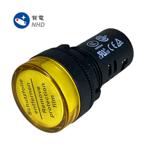 Luz indicadora de lámpara piloto LED de plástico amarillo, luz indicadora AC 220 ~ 240V IP66, tipo antiinterferencias - Product Image 1