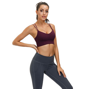 Sujetador deportivo de gimnasio para mujer, Top corto, conjunto deportivo de talla grande, de secado rápido, transpirable, de nailon, Spandex, estilo informal para adultos, entrenamiento, Yoga - Product Image 1