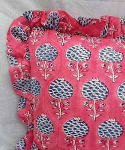 Funda de cojín de algodón indio con estampado Floral, algodón puro - Product Image 2