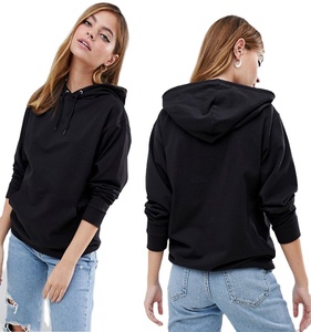 Haute qualité dernière mode sweat à capuche pour femme 100% coton noir pull à manches longues slim fit sweats à capuche pour les femmes - Product Image 2