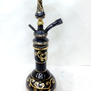 Set de Narguile Egipcio Mini de Latón de Alta Calidad con Acabado Lacado Oxidado de Lujo, Manguera de Vidrio Recta en Caja para - Product Image 1