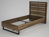 Lit simple en bois de luxe exclusif, couleur noyer, 90*190 cm, design moderne, montage facile, garantie 2 ans, Turkiye Best
