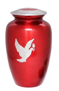 Urne funéraire en métal bleu avec finition en étain, pour cendres humaines, style américain/européen - Product Image 6