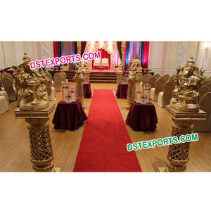 เสาเล็กๆสำหรับทางเดินงานแต่งงานพระพิฆเนศรูปปั้นไฟเบอร์สำหรับทางเดินที่สวยงามเสาหลักทางเดินพระพิฆเนศ - Product Image 1