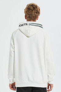 เสื้อสเวตเตอร์สวมหัวสำหรับผู้ชาย, เสื้อสเวตเตอร์คอตตอน100% มีซิปลายถนนทึบสไตล์ฤดูหนาวสำหรับฤดูใบไม้ร่วง - Product Image 2