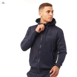 Venta al por mayor de chándal de jogging de forro polar personalizado para hombre, diseño de cremallera con capucha para ejercicio de invierno, gama de estampado sólido, hilo teñido - Product Image 2