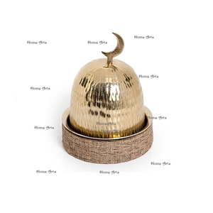 Handmade Wooden Nuts Server <b>With</b> Stainless Steel Hammered <b>Lid</b> Round Shape Customized Size Nuts Server In Bulk - Product Image 4