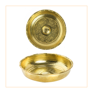 Bol de hammam turc traditionnel en laiton, élégant et rond, pour le nettoyage de la salle de bain, pour les hôtels - Product Image 1