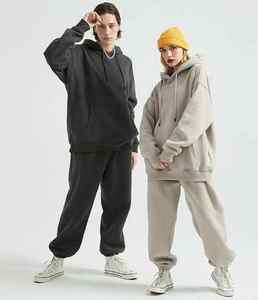 Sudaderas con capucha de gran tamaño de calidad para hombres, algodón grueso de invierno hecho a medida con estampado bordado y forro polar - Product Image 1