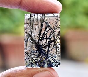 Cabujones de Cuarzo Rutilado Negro Natural al por Mayor de Alta Calidad 20-30mm - Product Image 3