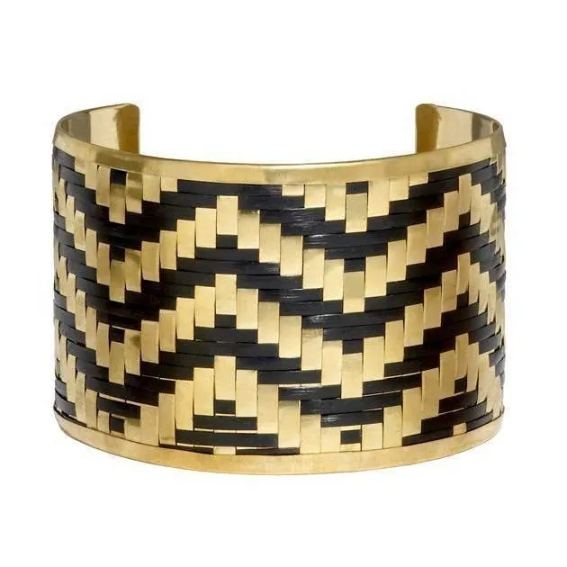 Amazon best selling Cuff Bracelet in Brass Metal Woven design fashion jewelry