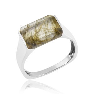 Styles élégants et charmants de bague en argent sterling 925 labradorite octogen pierres précieuses faites à la main - Product Image 1