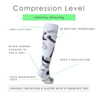 Chaussettes de compression sportives tissées fines et écologiques 20-30 mmHg pour l'été, motif tendance, prévention des varices, avec manchette à la cheville