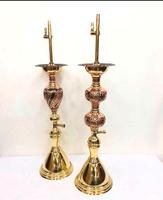 Chichas classiques de luxe Farida Babylon en laiton laqué martelé à la main, argent/or/oxydé, mini chicha égyptienne, ensemble de 4 pièces