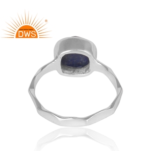 925 argent Sterling fin naturel Lapis Lazuli pierres précieuses bague empilable pour femmes bijoux pour femmes cadeau pour elle - Product Image 4