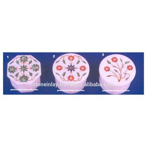 Decorative White Marble Inlay Jewelry <b>Box</b> - Product Image 1