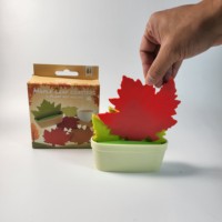Low MOQ Küchengerät 6PCS Neuheit Kanada Ahornblatt Gummi Bier Tee Trinkbecher Untersetzer 6PCS mit Blumentopf halter