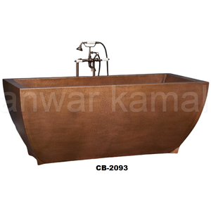 Bañera de Cobre Antigua Extra Ancha de Doble Pared, Bañera Independiente de Cobre Antigua - Product Image 1