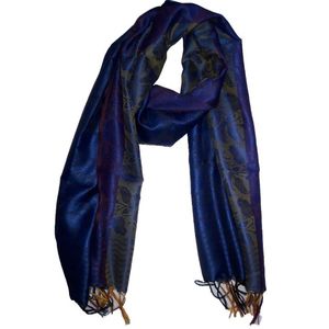 US Jacquard Varanasi Écharpe Coloré Imprimé Soie et Polyester Long Plain Designer Digital Autumn Style pour Adultes - Product Image 2