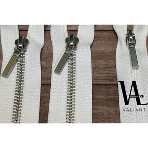VALIANT 5 & 3 Fermeture éclair métallique bidirectionnelle en cuivre à verrouillage automatique avec longueur personnalisée pour sacs et chaussures - Product Image 2