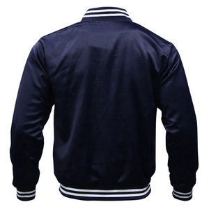 Chaquetas de satén personalizadas para equipo universitario, chaqueta de béisbol 100% de poliéster satinada, Cazadora bomber de satén - Product Image 3