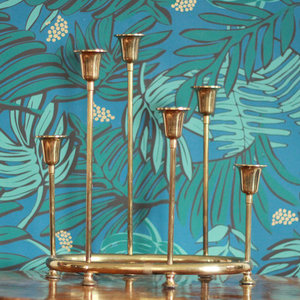 BRASS <b>PINEAPPLE</b> ENGRAVED PILLAR CANDLE HOLDER BRASSWORLD INDIA - Product Image 2