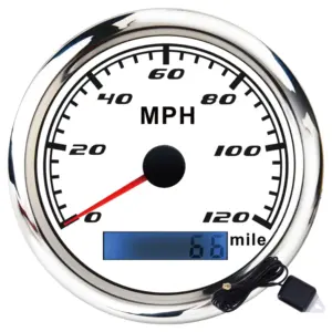 85mm 120 mph red led with GPS sensor speedometer gauge for marine boat