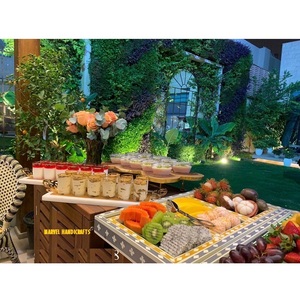 Bandeja de servicio artesanal de madera para decoración del hogar, utensilios de cocina de regalo para la madre de la perla de la boda, bandejas de Ramadán árabe - Product Image 1