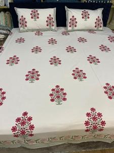 ชุดเครื่องนอนพิมพ์ลายบล็อกมือผลิตจากอินเดีย,ผ้าปูที่นอนพร้อมปลอกหมอน - Product Image 6