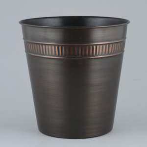 Maceta nórdica de metal con forma de cilindro, pintura antigua de cobre, para arte y libros, maceta para interiores - Product Image 4