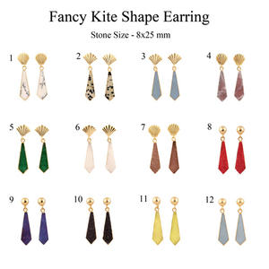 Diseño atractivo azúcar rojo druzy pendiente no deslustre latón 18K oro galvanizado pendiente gota colgante joyería de moda pendientes - Product Image 3